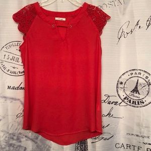 Women’s Orange, sleeveless blouse